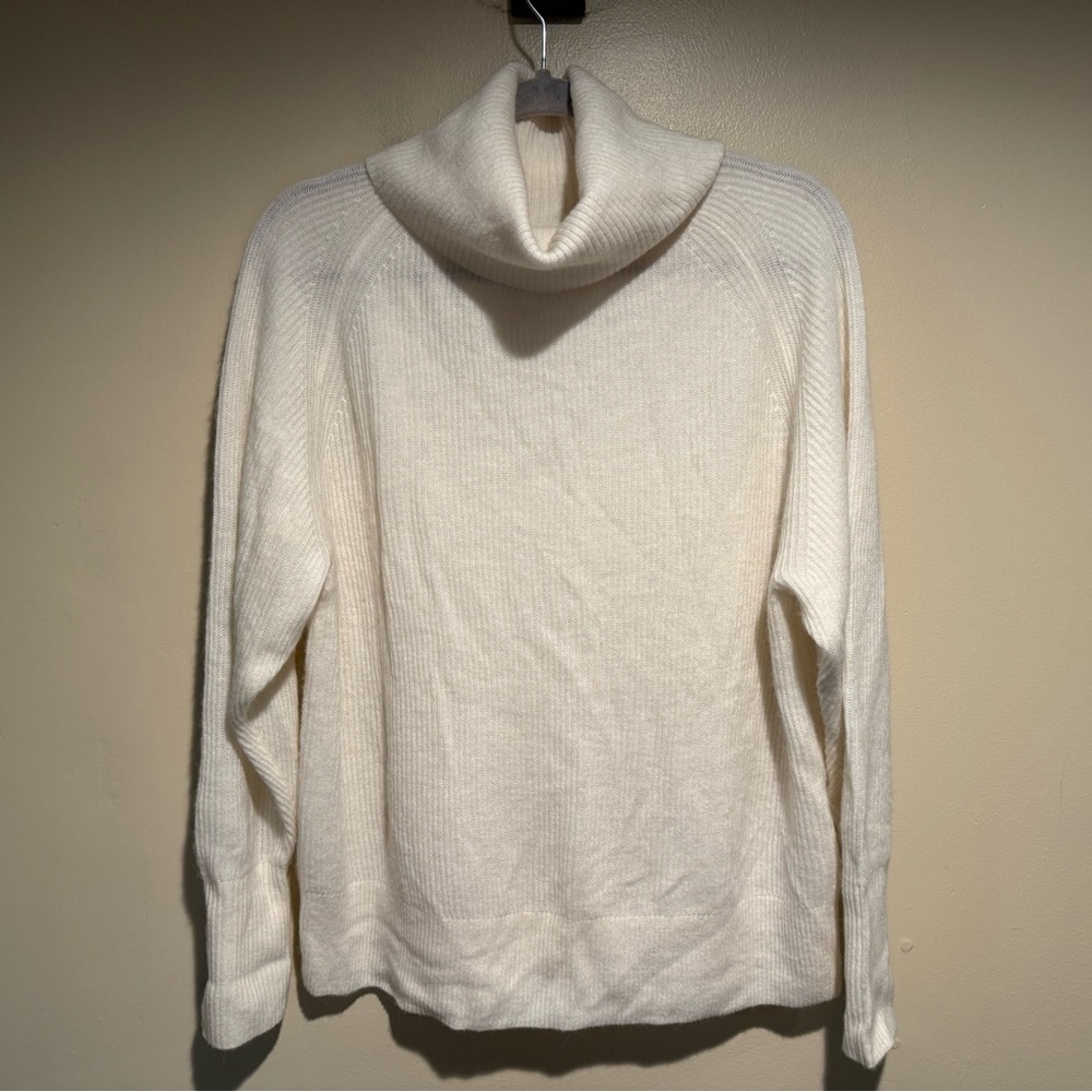 Quince Ivory Baby Alpaca-Wool Blend Turtleneck Sweater Cozy Luxury Soft Size XL - Picture 3 of 10